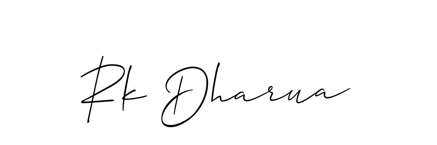 The best way (Allison_Script) to make a short signature is to pick only two or three words in your name. The name Rk Dharua include a total of six letters. For converting this name. Rk Dharua signature style 2 images and pictures png