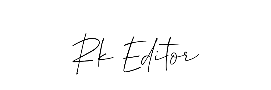 Make a beautiful signature design for name Rk Editor. With this signature (Allison_Script) style, you can create a handwritten signature for free. Rk Editor signature style 2 images and pictures png