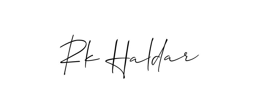 Also we have Rk Haldar name is the best signature style. Create professional handwritten signature collection using Allison_Script autograph style. Rk Haldar signature style 2 images and pictures png