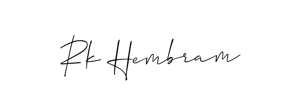 Make a beautiful signature design for name Rk Hembram. With this signature (Allison_Script) style, you can create a handwritten signature for free. Rk Hembram signature style 2 images and pictures png