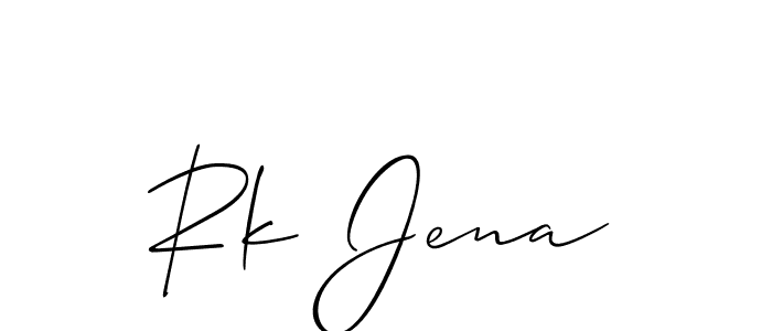 Create a beautiful signature design for name Rk Jena. With this signature (Allison_Script) fonts, you can make a handwritten signature for free. Rk Jena signature style 2 images and pictures png