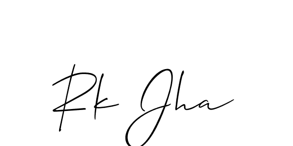 Also You can easily find your signature by using the search form. We will create Rk Jha name handwritten signature images for you free of cost using Allison_Script sign style. Rk Jha signature style 2 images and pictures png