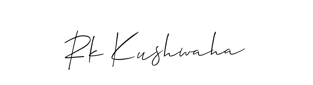 Use a signature maker to create a handwritten signature online. With this signature software, you can design (Allison_Script) your own signature for name Rk Kushwaha. Rk Kushwaha signature style 2 images and pictures png