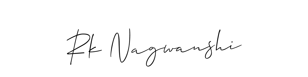 How to make Rk Nagwanshi name signature. Use Allison_Script style for creating short signs online. This is the latest handwritten sign. Rk Nagwanshi signature style 2 images and pictures png