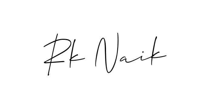 Design your own signature with our free online signature maker. With this signature software, you can create a handwritten (Allison_Script) signature for name Rk Naik. Rk Naik signature style 2 images and pictures png