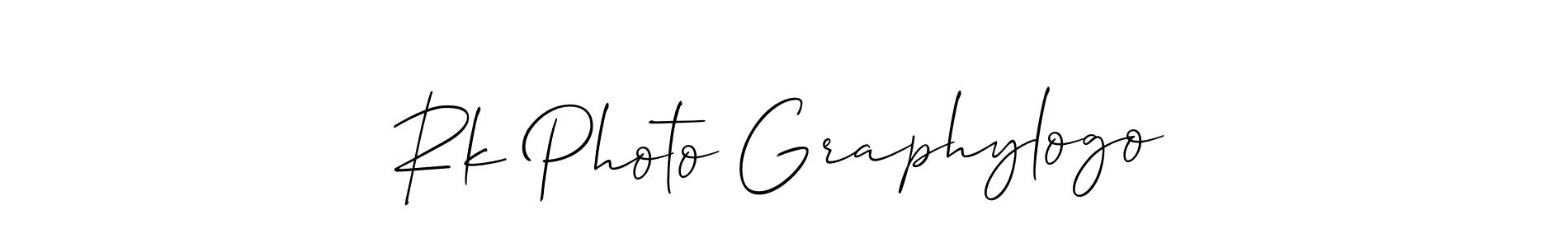 How to make Rk Photo Graphylogo name signature. Use Allison_Script style for creating short signs online. This is the latest handwritten sign. Rk Photo Graphylogo signature style 2 images and pictures png
