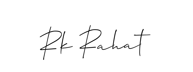 Also You can easily find your signature by using the search form. We will create Rk Rahat name handwritten signature images for you free of cost using Allison_Script sign style. Rk Rahat signature style 2 images and pictures png