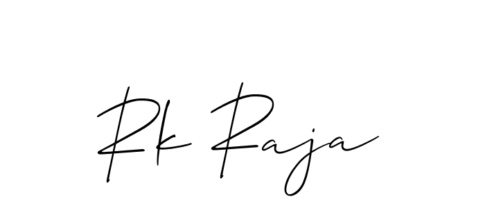 Also You can easily find your signature by using the search form. We will create Rk Raja name handwritten signature images for you free of cost using Allison_Script sign style. Rk Raja signature style 2 images and pictures png