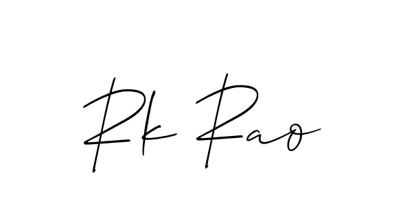Make a beautiful signature design for name Rk Rao. With this signature (Allison_Script) style, you can create a handwritten signature for free. Rk Rao signature style 2 images and pictures png