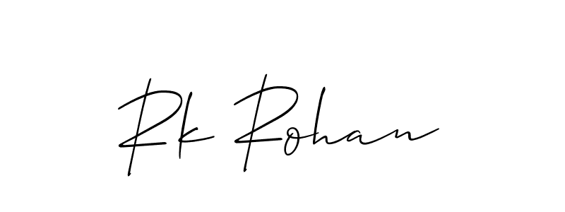 Similarly Allison_Script is the best handwritten signature design. Signature creator online .You can use it as an online autograph creator for name Rk Rohan. Rk Rohan signature style 2 images and pictures png