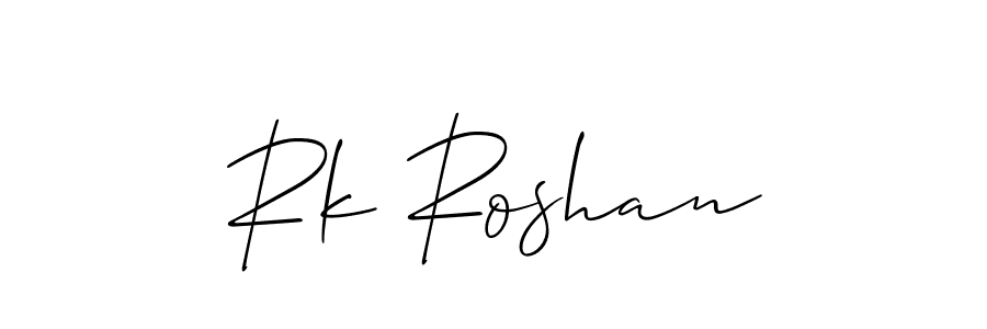 Also You can easily find your signature by using the search form. We will create Rk Roshan name handwritten signature images for you free of cost using Allison_Script sign style. Rk Roshan signature style 2 images and pictures png