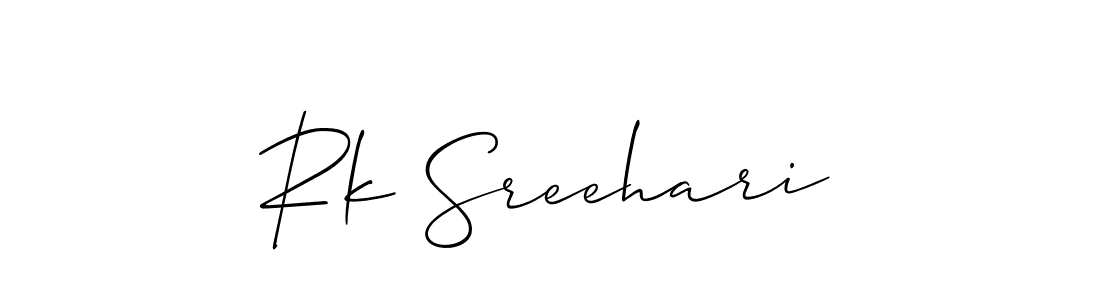 Rk Sreehari stylish signature style. Best Handwritten Sign (Allison_Script) for my name. Handwritten Signature Collection Ideas for my name Rk Sreehari. Rk Sreehari signature style 2 images and pictures png