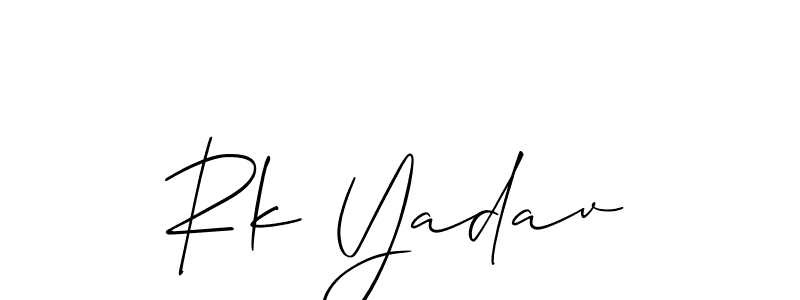 Create a beautiful signature design for name Rk Yadav. With this signature (Allison_Script) fonts, you can make a handwritten signature for free. Rk Yadav signature style 2 images and pictures png