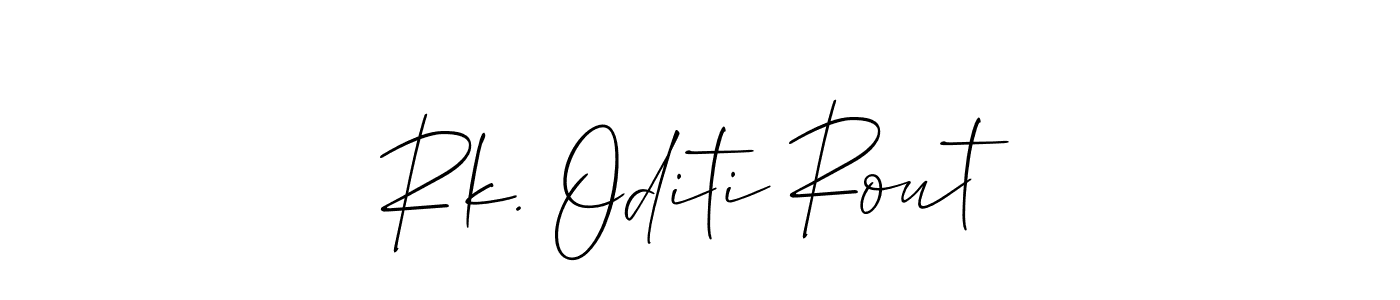 Also You can easily find your signature by using the search form. We will create Rk. Oditi Rout name handwritten signature images for you free of cost using Allison_Script sign style. Rk. Oditi Rout signature style 2 images and pictures png