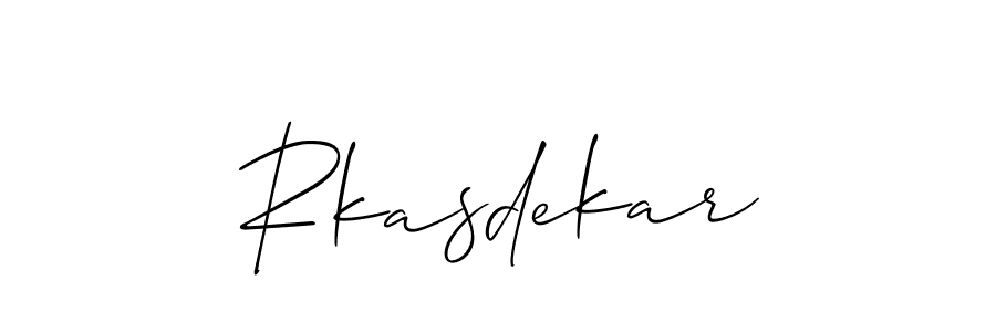 How to make Rkasdekar name signature. Use Allison_Script style for creating short signs online. This is the latest handwritten sign. Rkasdekar signature style 2 images and pictures png