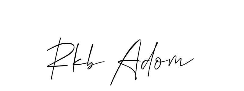 How to make Rkb Adom name signature. Use Allison_Script style for creating short signs online. This is the latest handwritten sign. Rkb Adom signature style 2 images and pictures png