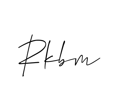 Use a signature maker to create a handwritten signature online. With this signature software, you can design (Allison_Script) your own signature for name Rkbm. Rkbm signature style 2 images and pictures png