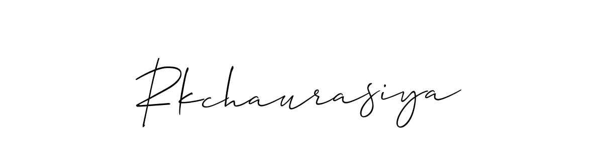 How to Draw Rkchaurasiya signature style? Allison_Script is a latest design signature styles for name Rkchaurasiya. Rkchaurasiya signature style 2 images and pictures png
