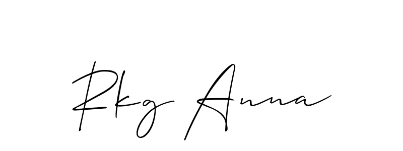 Similarly Allison_Script is the best handwritten signature design. Signature creator online .You can use it as an online autograph creator for name Rkg Anna. Rkg Anna signature style 2 images and pictures png