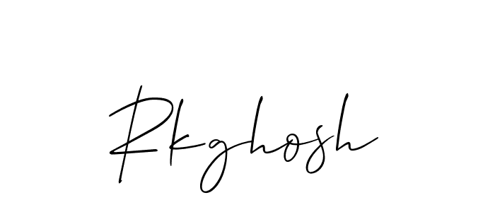 Use a signature maker to create a handwritten signature online. With this signature software, you can design (Allison_Script) your own signature for name Rkghosh. Rkghosh signature style 2 images and pictures png