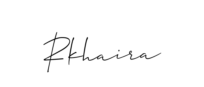 How to make Rkhaira signature? Allison_Script is a professional autograph style. Create handwritten signature for Rkhaira name. Rkhaira signature style 2 images and pictures png