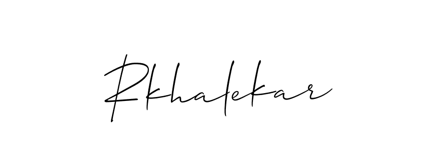 Use a signature maker to create a handwritten signature online. With this signature software, you can design (Allison_Script) your own signature for name Rkhalekar. Rkhalekar signature style 2 images and pictures png