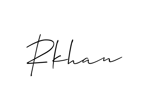 Use a signature maker to create a handwritten signature online. With this signature software, you can design (Allison_Script) your own signature for name Rkhan. Rkhan signature style 2 images and pictures png