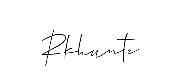 You should practise on your own different ways (Allison_Script) to write your name (Rkhunte) in signature. don't let someone else do it for you. Rkhunte signature style 2 images and pictures png