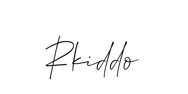 Use a signature maker to create a handwritten signature online. With this signature software, you can design (Allison_Script) your own signature for name Rkiddo. Rkiddo signature style 2 images and pictures png