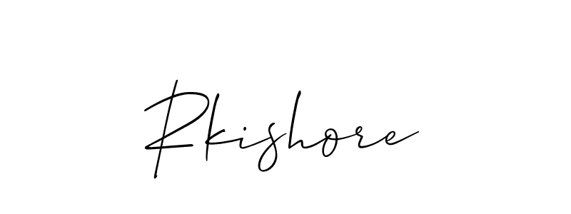 Rkishore stylish signature style. Best Handwritten Sign (Allison_Script) for my name. Handwritten Signature Collection Ideas for my name Rkishore. Rkishore signature style 2 images and pictures png