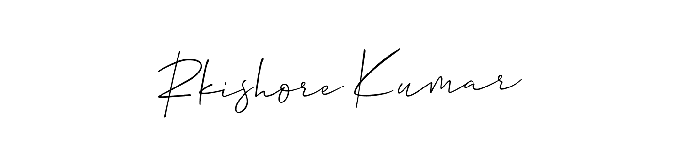 Create a beautiful signature design for name Rkishore Kumar. With this signature (Allison_Script) fonts, you can make a handwritten signature for free. Rkishore Kumar signature style 2 images and pictures png