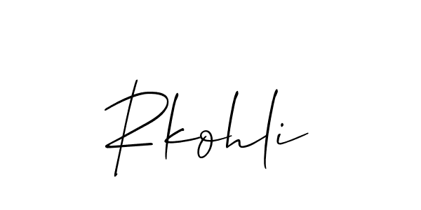 How to Draw Rkohli signature style? Allison_Script is a latest design signature styles for name Rkohli. Rkohli signature style 2 images and pictures png