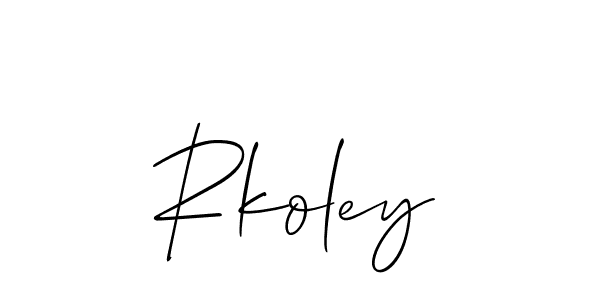 How to Draw Rkoley signature style? Allison_Script is a latest design signature styles for name Rkoley. Rkoley signature style 2 images and pictures png