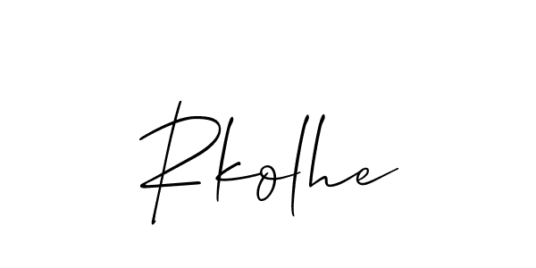 How to Draw Rkolhe signature style? Allison_Script is a latest design signature styles for name Rkolhe. Rkolhe signature style 2 images and pictures png