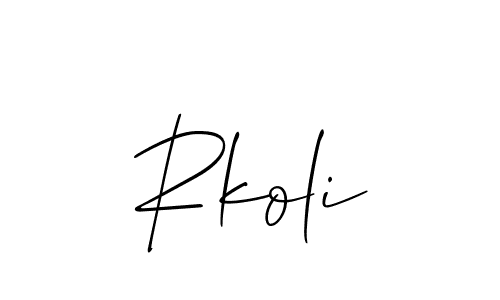Design your own signature with our free online signature maker. With this signature software, you can create a handwritten (Allison_Script) signature for name Rkoli. Rkoli signature style 2 images and pictures png