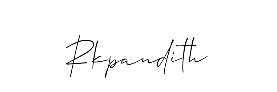 Use a signature maker to create a handwritten signature online. With this signature software, you can design (Allison_Script) your own signature for name Rkpandith. Rkpandith signature style 2 images and pictures png