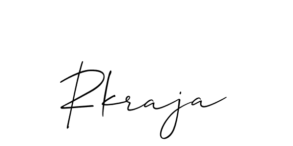 How to make Rkraja name signature. Use Allison_Script style for creating short signs online. This is the latest handwritten sign. Rkraja signature style 2 images and pictures png