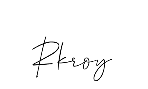 How to make Rkroy signature? Allison_Script is a professional autograph style. Create handwritten signature for Rkroy name. Rkroy signature style 2 images and pictures png