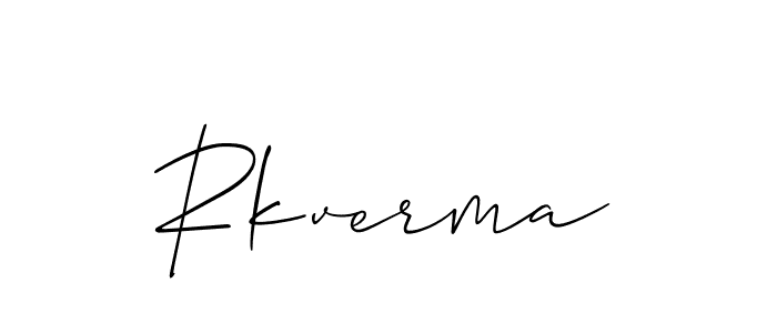 Make a beautiful signature design for name Rkverma. With this signature (Allison_Script) style, you can create a handwritten signature for free. Rkverma signature style 2 images and pictures png