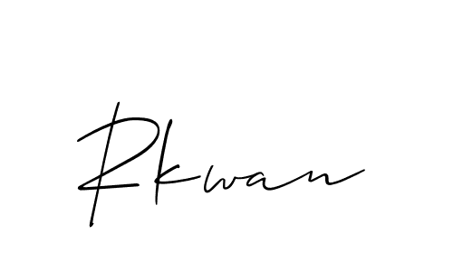 Use a signature maker to create a handwritten signature online. With this signature software, you can design (Allison_Script) your own signature for name Rkwan. Rkwan signature style 2 images and pictures png