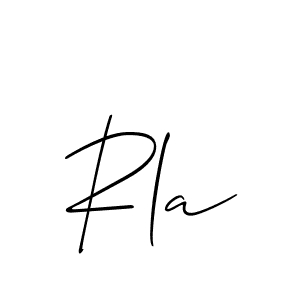 Create a beautiful signature design for name Rla. With this signature (Allison_Script) fonts, you can make a handwritten signature for free. Rla signature style 2 images and pictures png