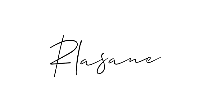 Use a signature maker to create a handwritten signature online. With this signature software, you can design (Allison_Script) your own signature for name Rlasane. Rlasane signature style 2 images and pictures png