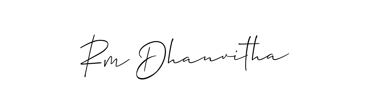 This is the best signature style for the Rm Dhanvitha name. Also you like these signature font (Allison_Script). Mix name signature. Rm Dhanvitha signature style 2 images and pictures png