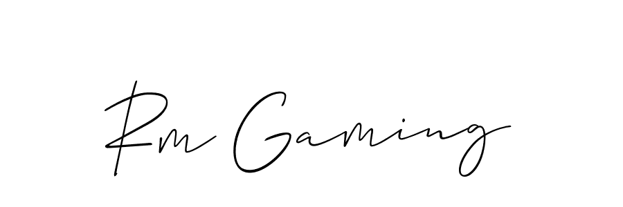 Use a signature maker to create a handwritten signature online. With this signature software, you can design (Allison_Script) your own signature for name Rm Gaming. Rm Gaming signature style 2 images and pictures png