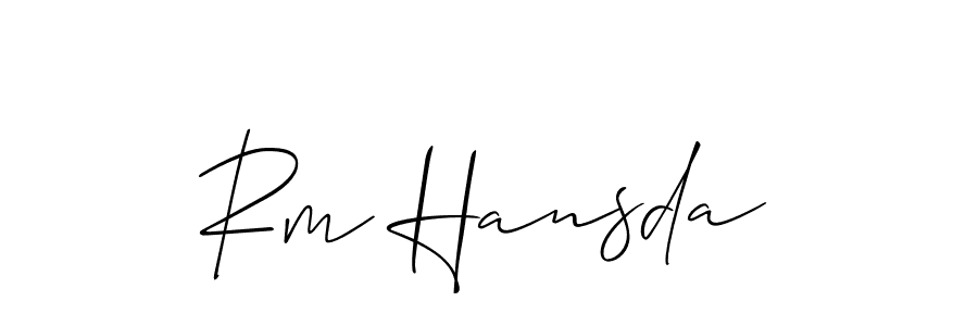 Make a short Rm Hansda signature style. Manage your documents anywhere anytime using Allison_Script. Create and add eSignatures, submit forms, share and send files easily. Rm Hansda signature style 2 images and pictures png