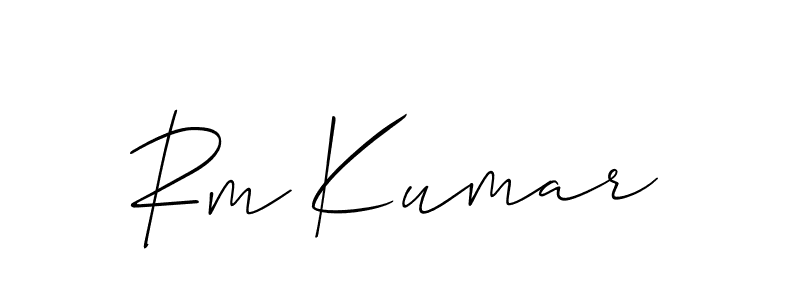 Use a signature maker to create a handwritten signature online. With this signature software, you can design (Allison_Script) your own signature for name Rm Kumar. Rm Kumar signature style 2 images and pictures png