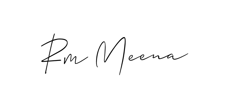 Also You can easily find your signature by using the search form. We will create Rm Meena name handwritten signature images for you free of cost using Allison_Script sign style. Rm Meena signature style 2 images and pictures png