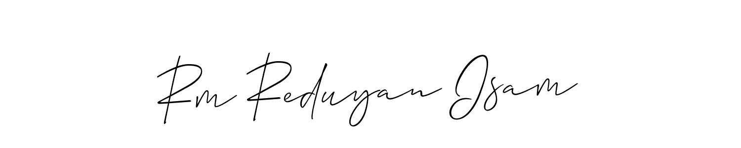 Design your own signature with our free online signature maker. With this signature software, you can create a handwritten (Allison_Script) signature for name Rm Reduyan Isam. Rm Reduyan Isam signature style 2 images and pictures png