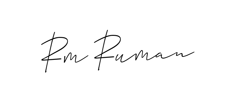 Create a beautiful signature design for name Rm Ruman. With this signature (Allison_Script) fonts, you can make a handwritten signature for free. Rm Ruman signature style 2 images and pictures png