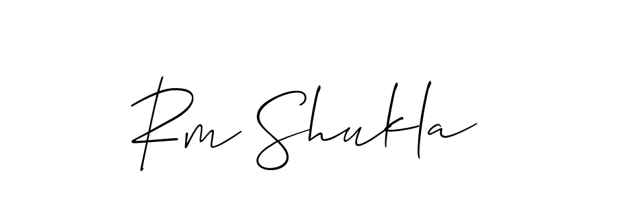 The best way (Allison_Script) to make a short signature is to pick only two or three words in your name. The name Rm Shukla include a total of six letters. For converting this name. Rm Shukla signature style 2 images and pictures png